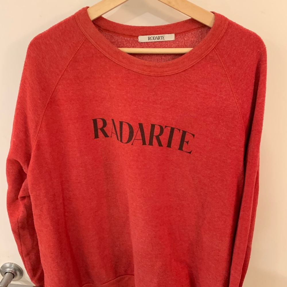 Red Radarte Sweatshirt with Black Text